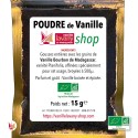 LAVANY Bio Bourbon Vanillepulver aus Madagaskar Etikett - Nettogewicht 15 g