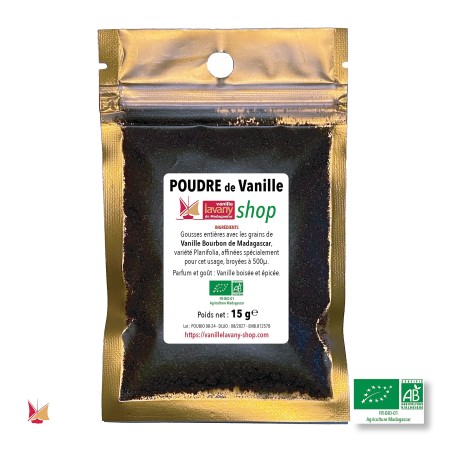 LAVANY Vaniglia Bourbon Biologica in polvere dal Madagascar - peso netto 15 g