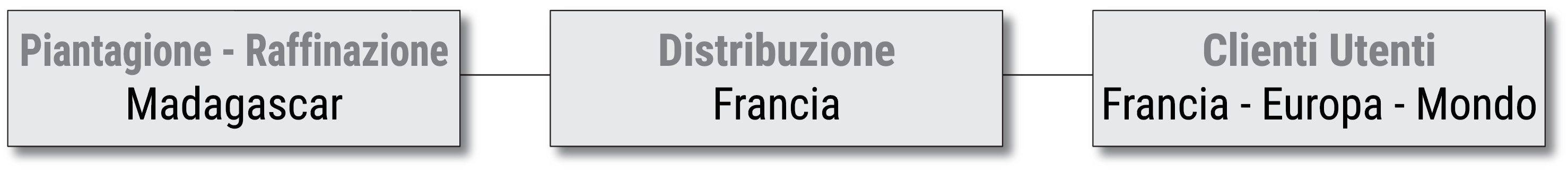 Diagramma Piantagione - Raffinazione - Distribuzione